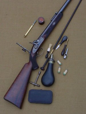 A Whitworth match rifle and associated accessories